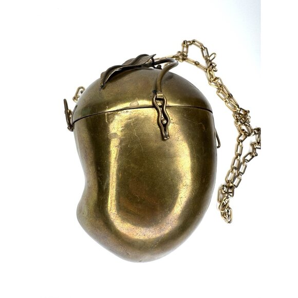 Vintage Brass Mango Purse Chatelaine Evening Bag - Picture 4 of 12